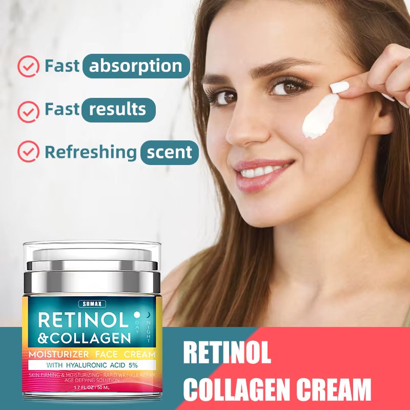 Retinol Face Cream 50ml — Moisturizing & Firming with Collagen & Hyaluronic Acid