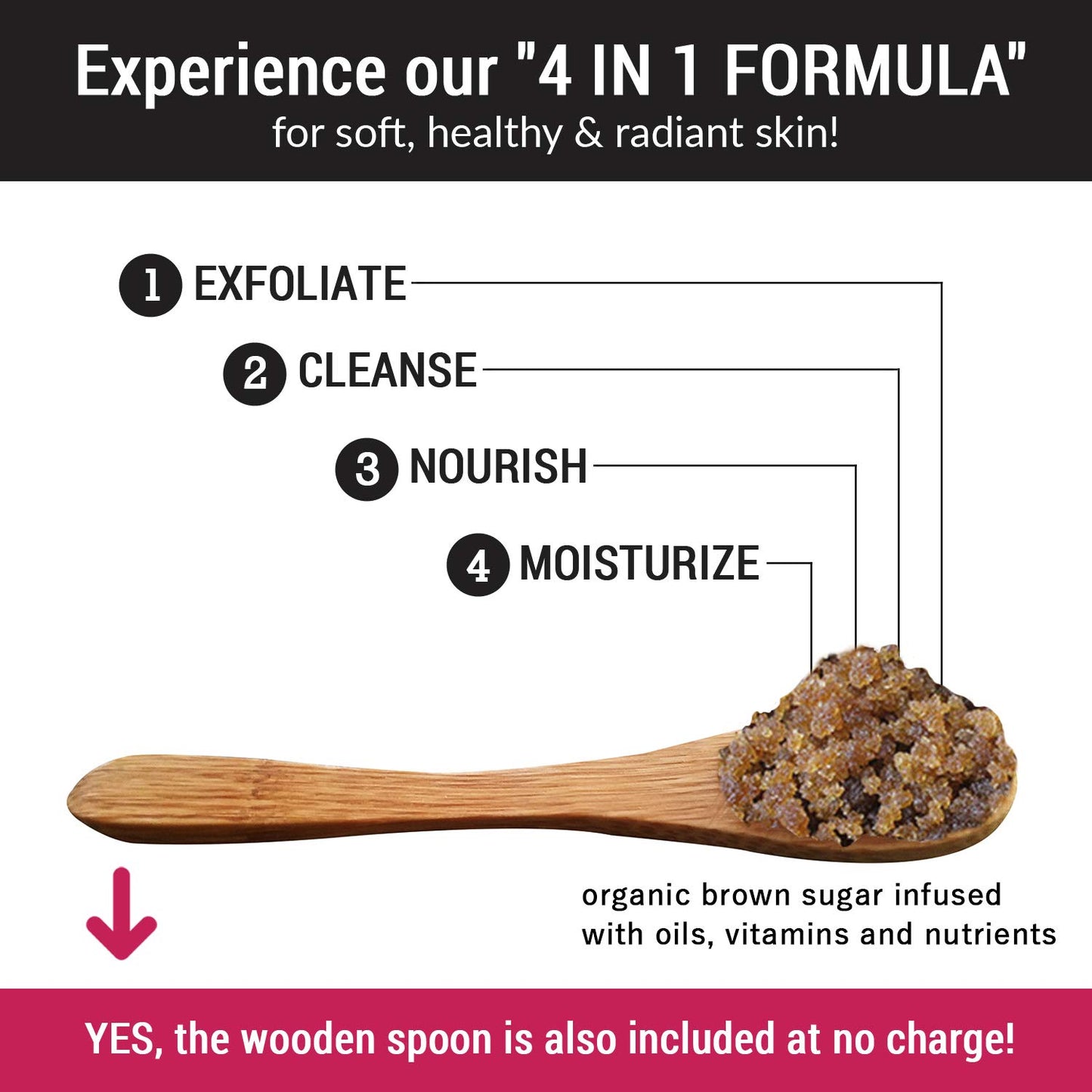 Brown Sugar Body Scrub 16oz — Unscented Exfoliating Scrub with Loofah & Soap