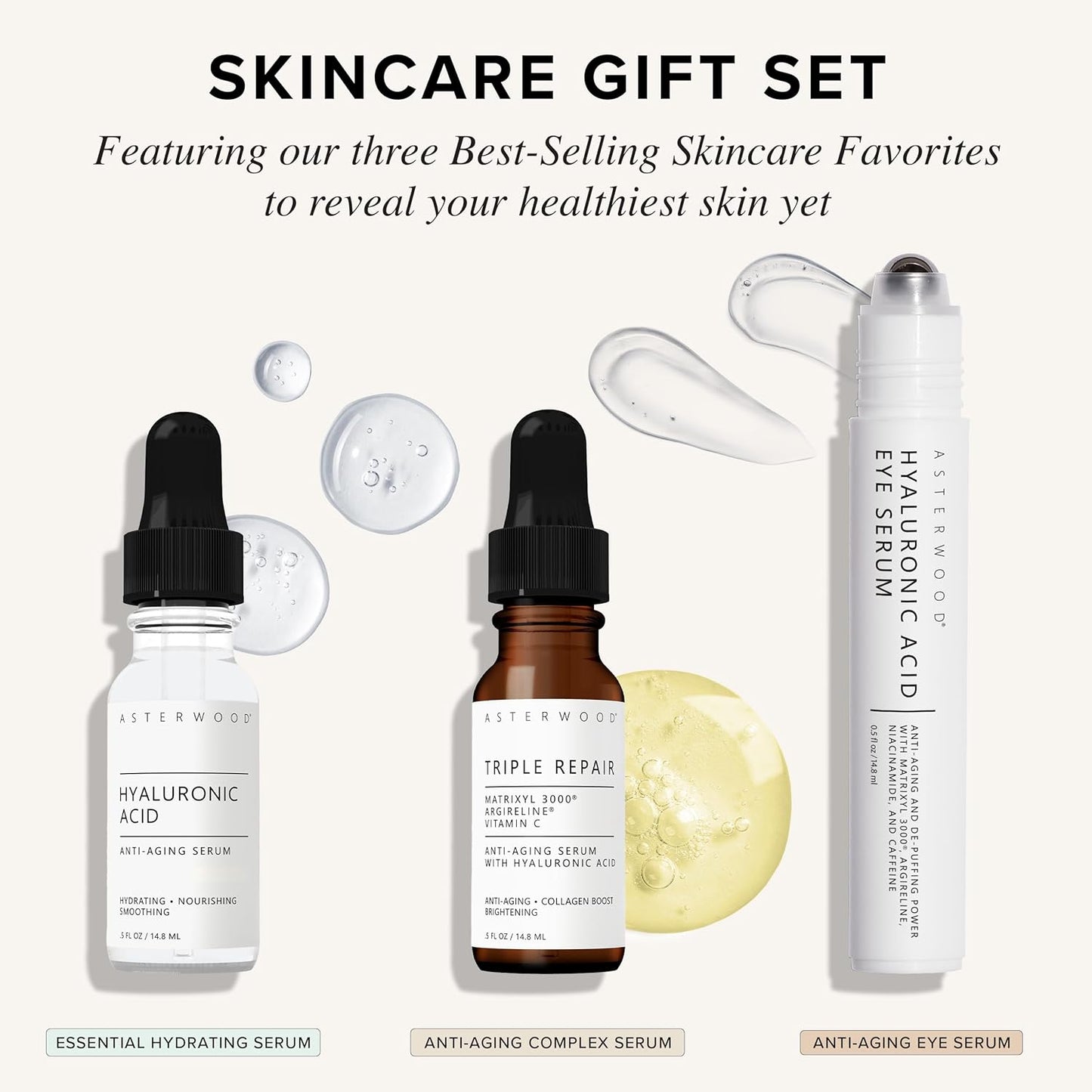 Skin Care Set — Hydrating & Anti-Aging with Hyaluronic Acid & Repair Serums