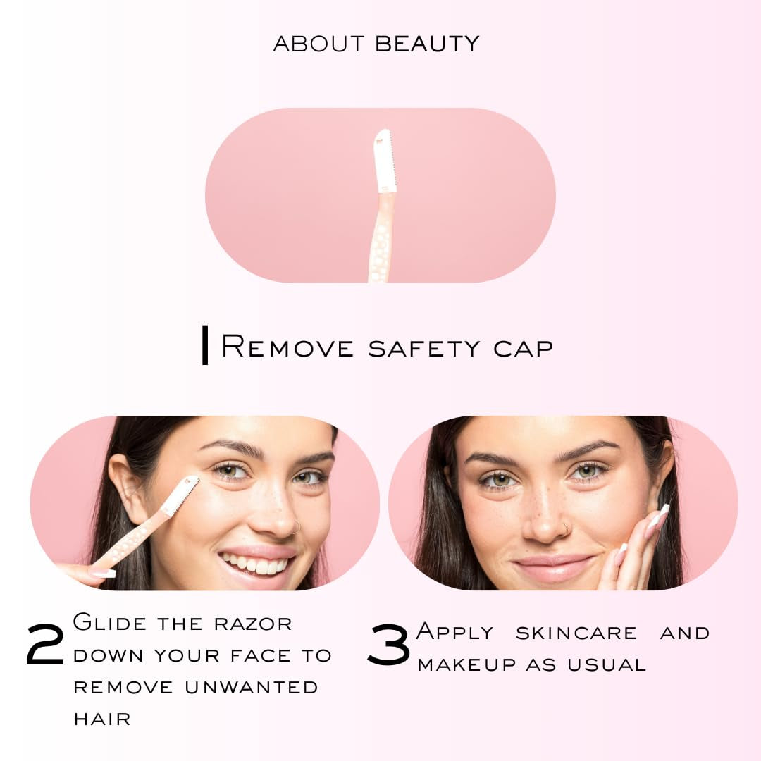 Fuzz-Free Facial Razors 3pcs — Hair Removal, Dermaplaning & Brow Shaping