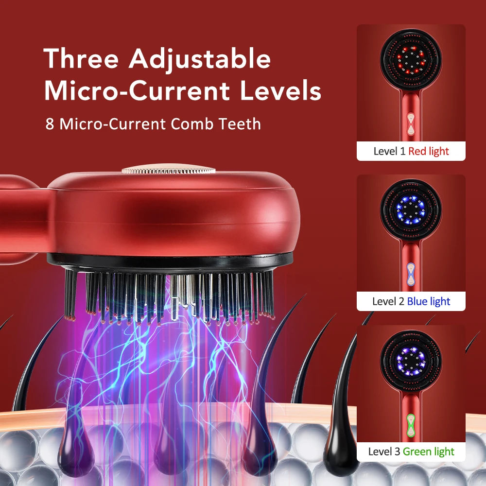 EMS Electric Head Massager — Scalp Hair Growth Comb with Light Therapy