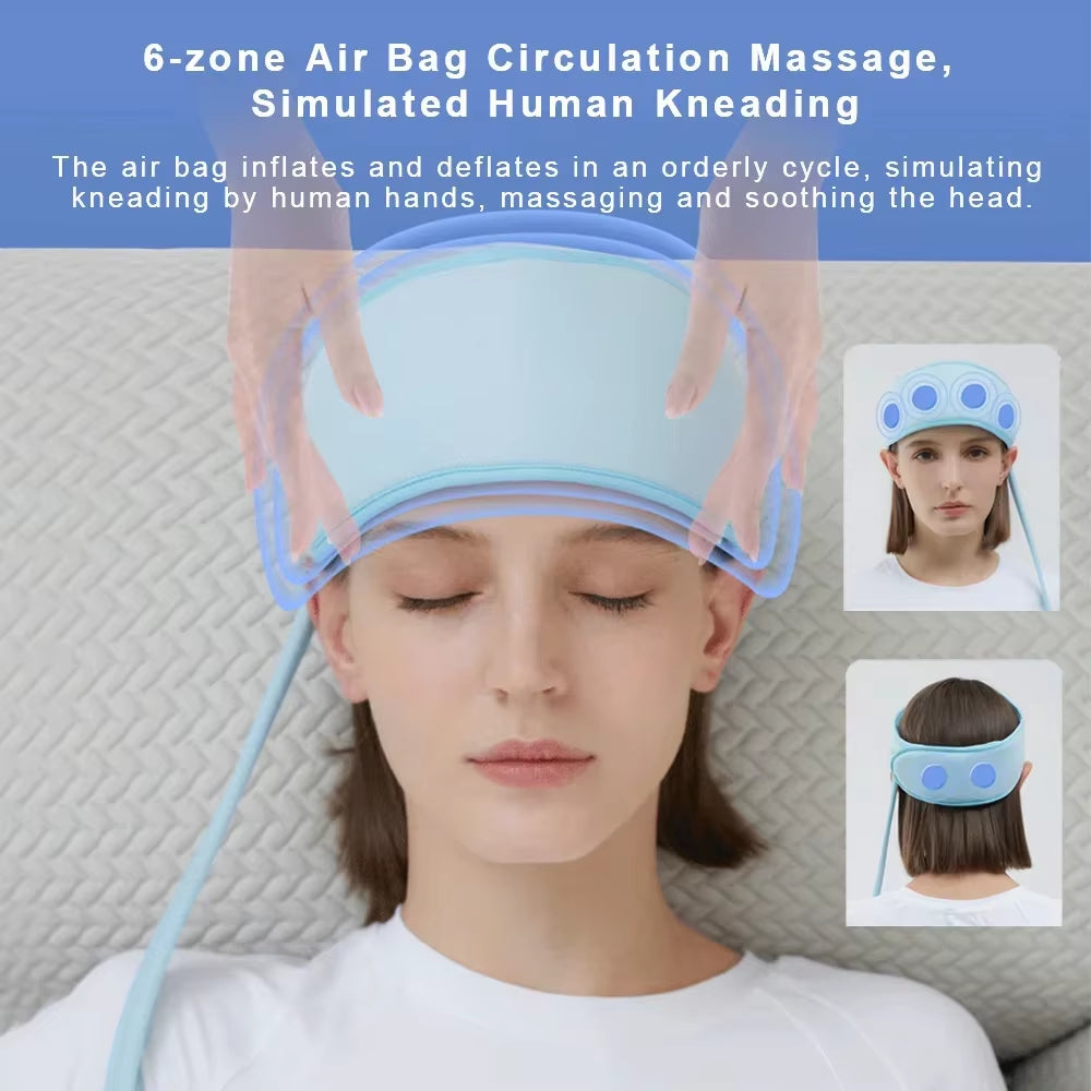 Air Pressure Head Massager — Electric Headband with Heat & Migraine Relief