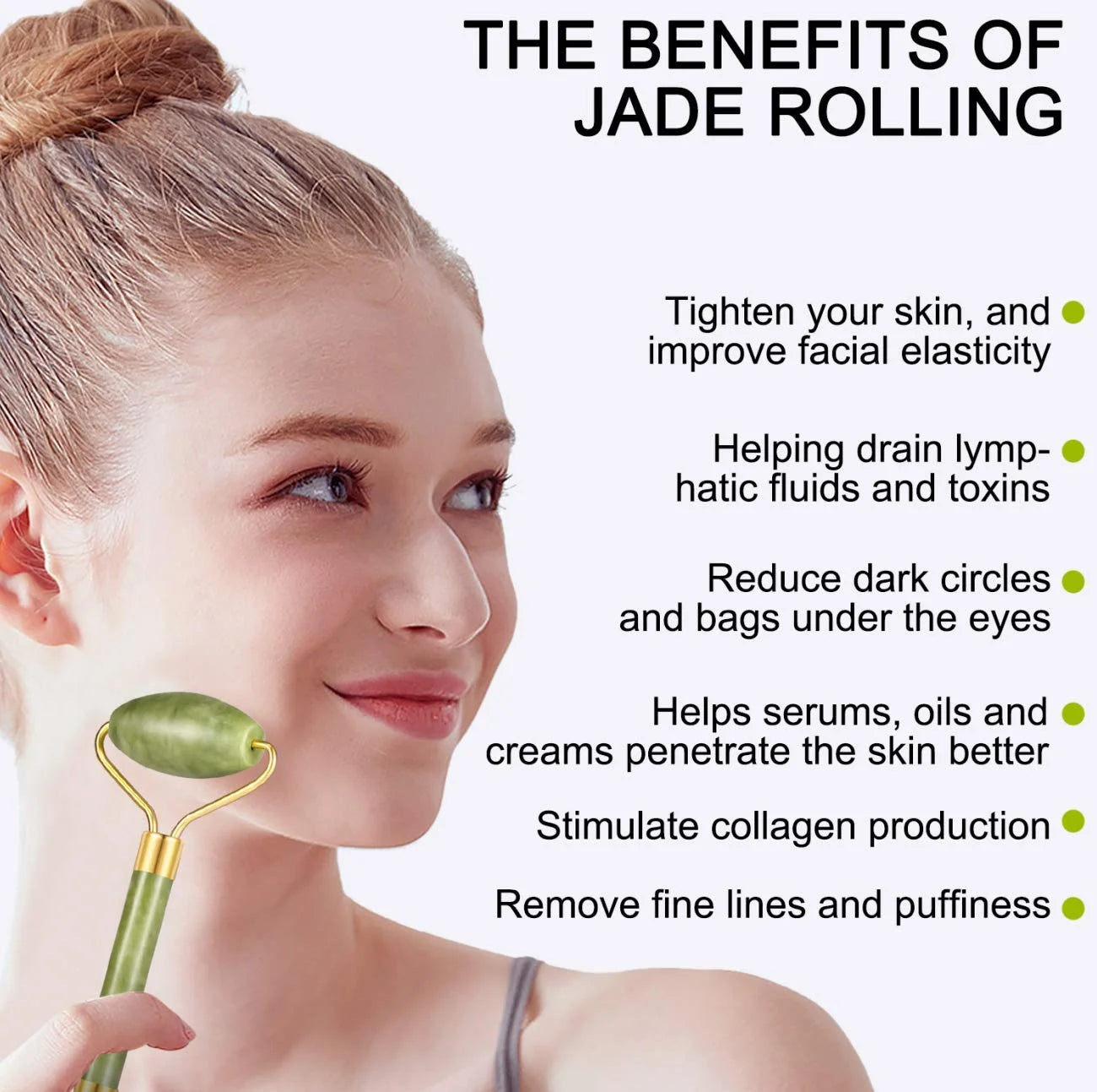 4pcs Jade Roller & Gua Sha Set — Facial Massager for Anti-Aging & Wrinkle Care