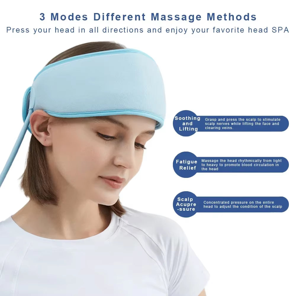 Air Pressure Head Massager — Electric Headband with Heat & Migraine Relief