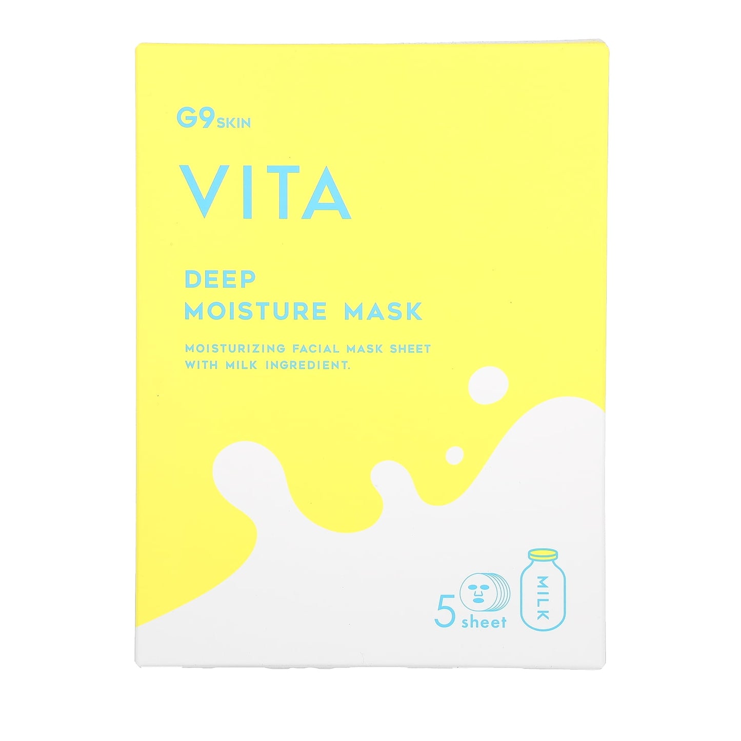 Vita, Deep Moisture Beauty Mask, Milk, 5 Sheets, 0.74 Fl Oz