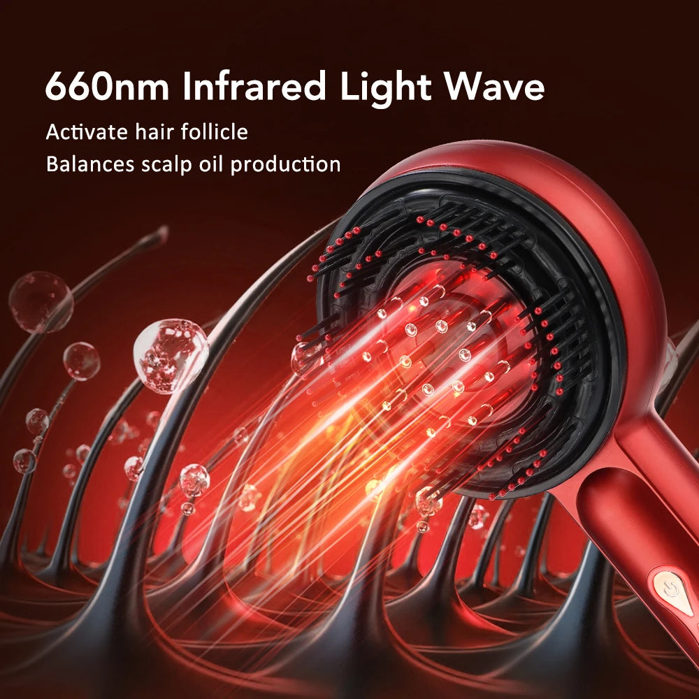 EMS Electric Head Massager — Scalp Hair Growth Comb with Light Therapy