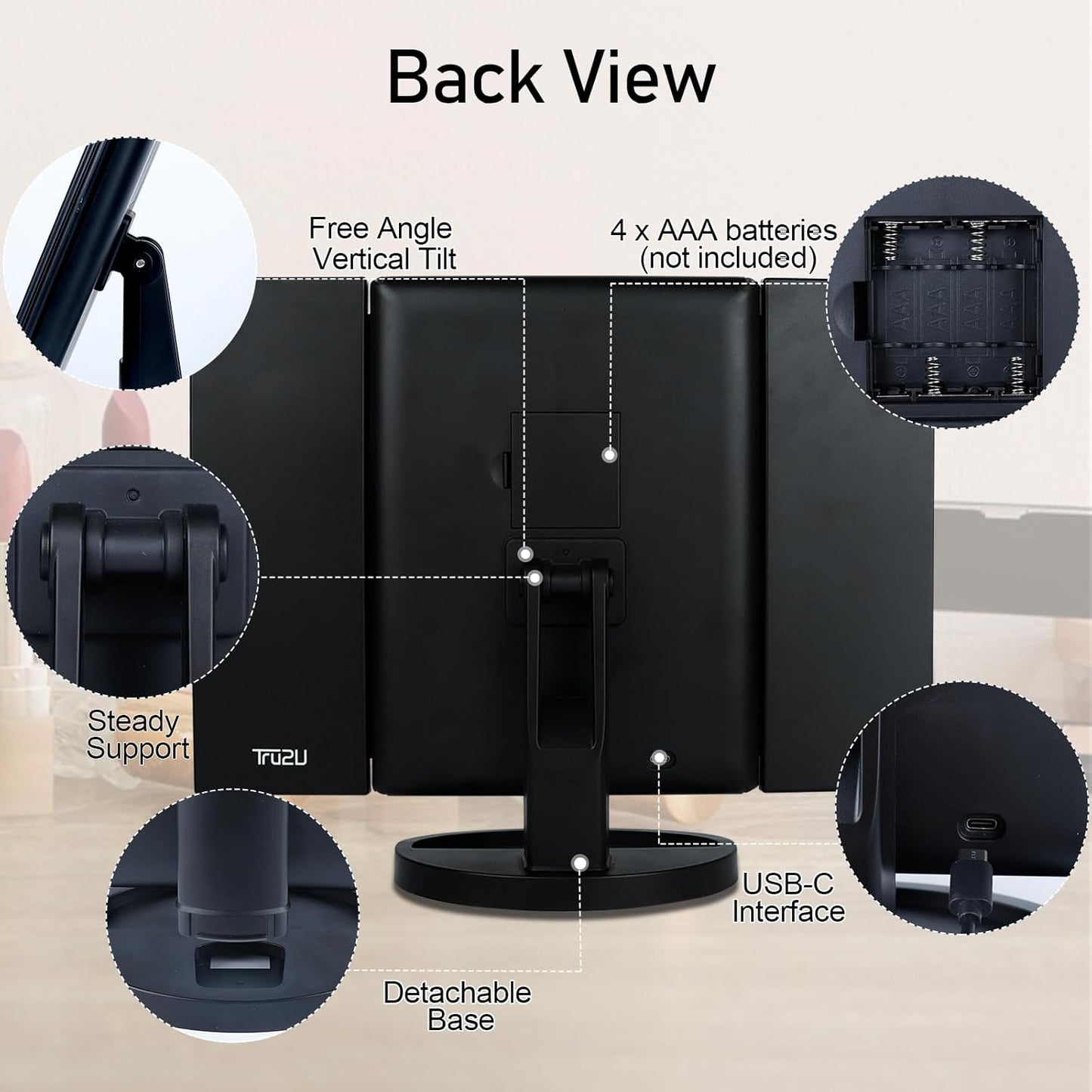 Vanity Makeup Mirror with Lights and Magnificatio