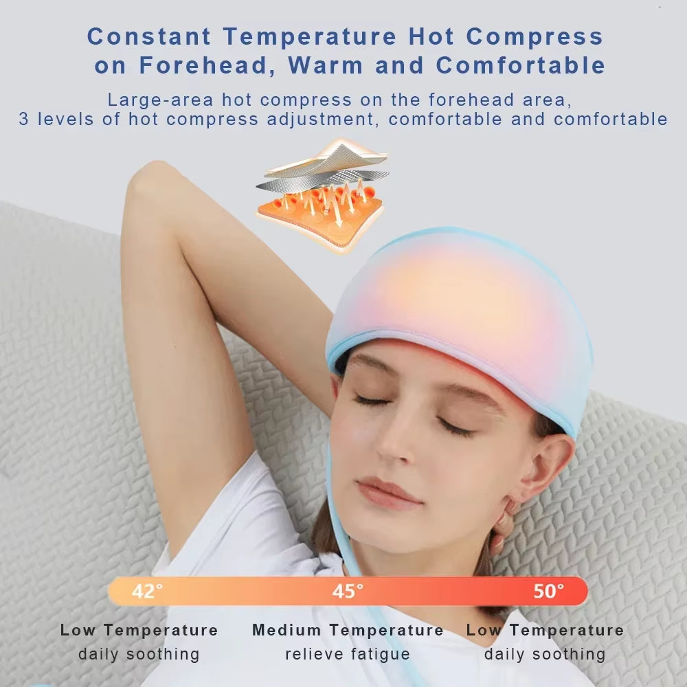 Air Pressure Head Massager — Electric Headband with Heat & Migraine Relief