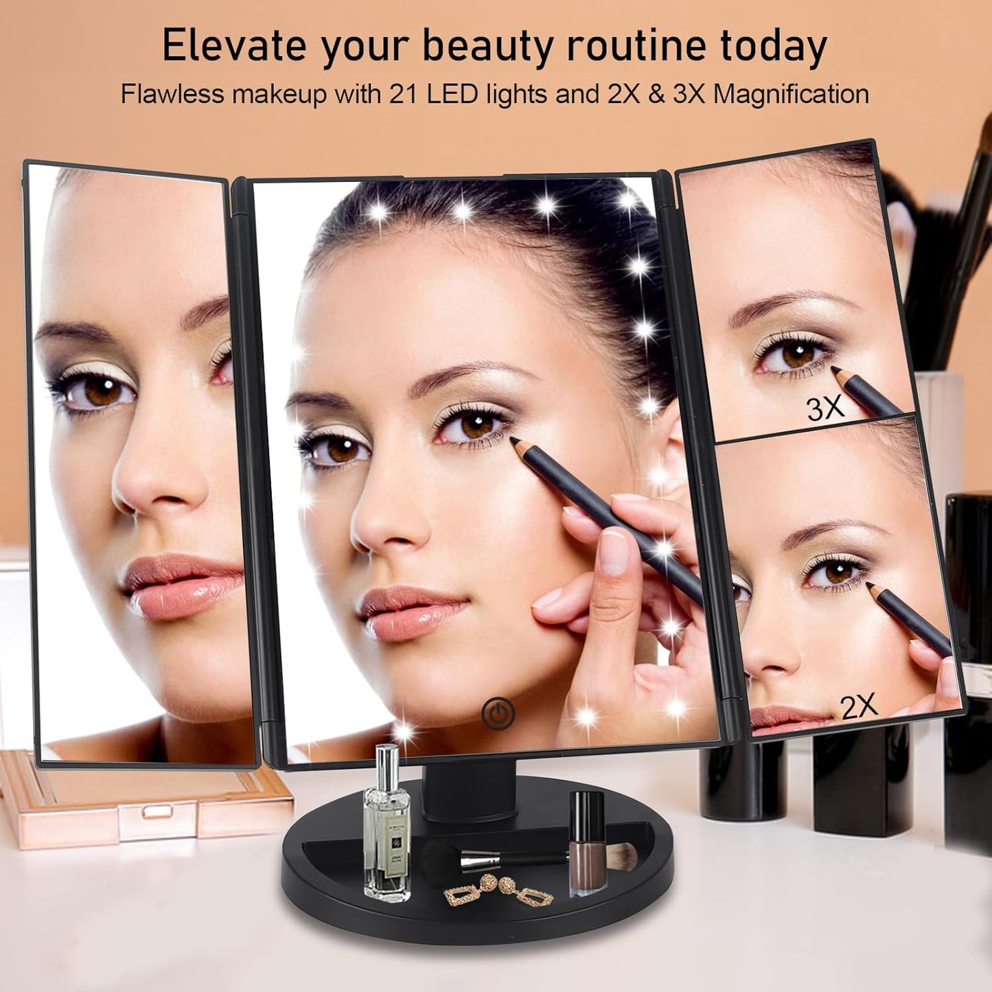 Vanity Makeup Mirror with Lights and Magnificatio