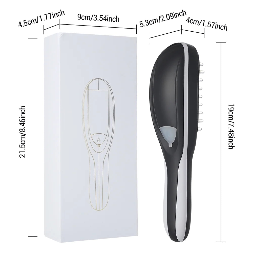 Electric Scalp Massager Brush — Red & Blue Light Therapy Comb for Hair Growth