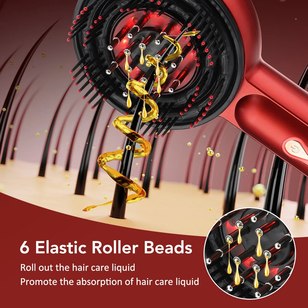 EMS Electric Head Massager — Scalp Hair Growth Comb with Light Therapy