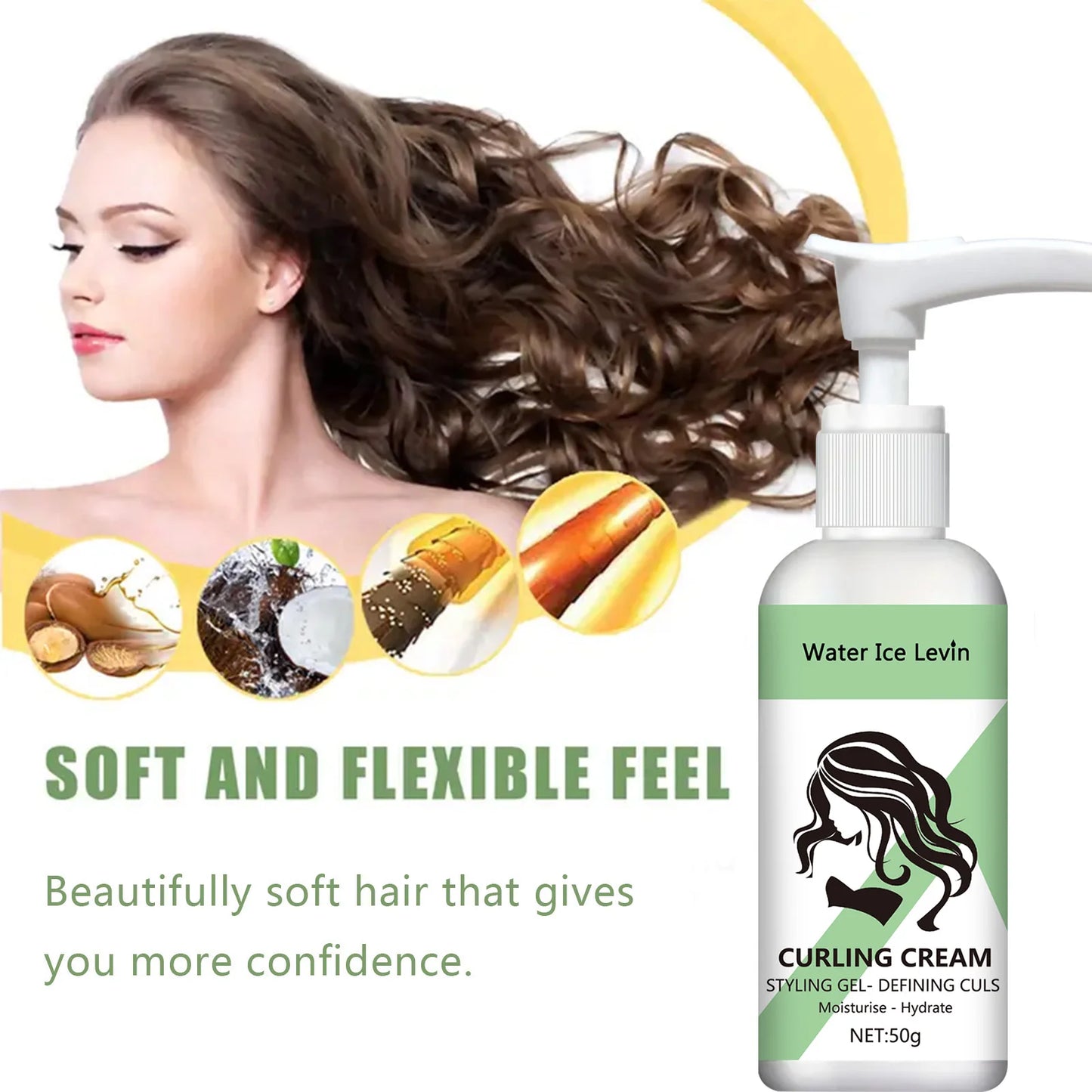 Zynerae Curly Hair Styling Cream – Moisturizing, Smoothing & Shine Enhancing.