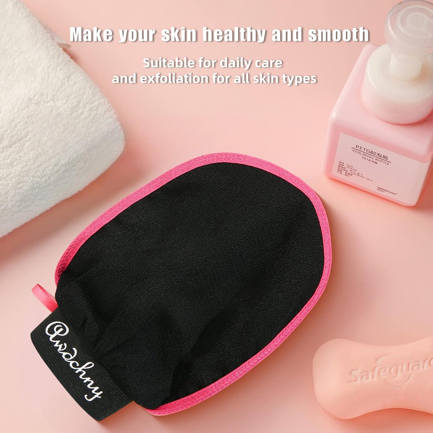 4 Pack Exfoliating Bath Gloves — Shower Scrubbing Mitts for Deep Cleaning