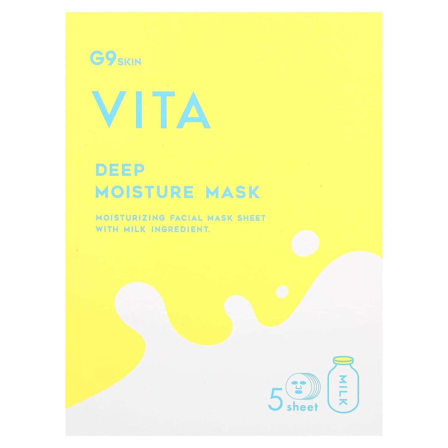 Vita, Deep Moisture Beauty Mask, Milk, 5 Sheets, 0.74 Fl Oz