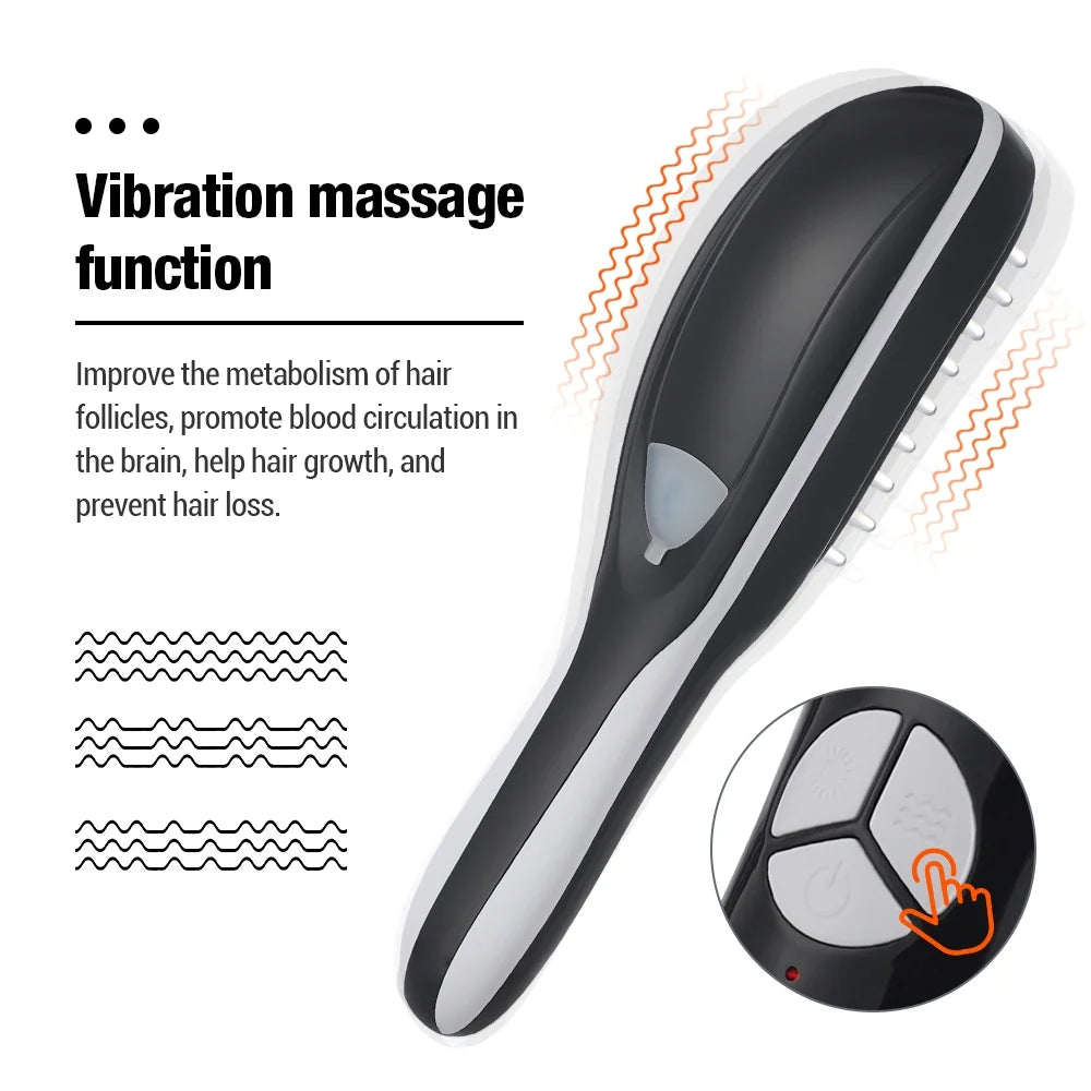 Electric Scalp Massager Brush — Red & Blue Light Therapy Comb for Hair Growth