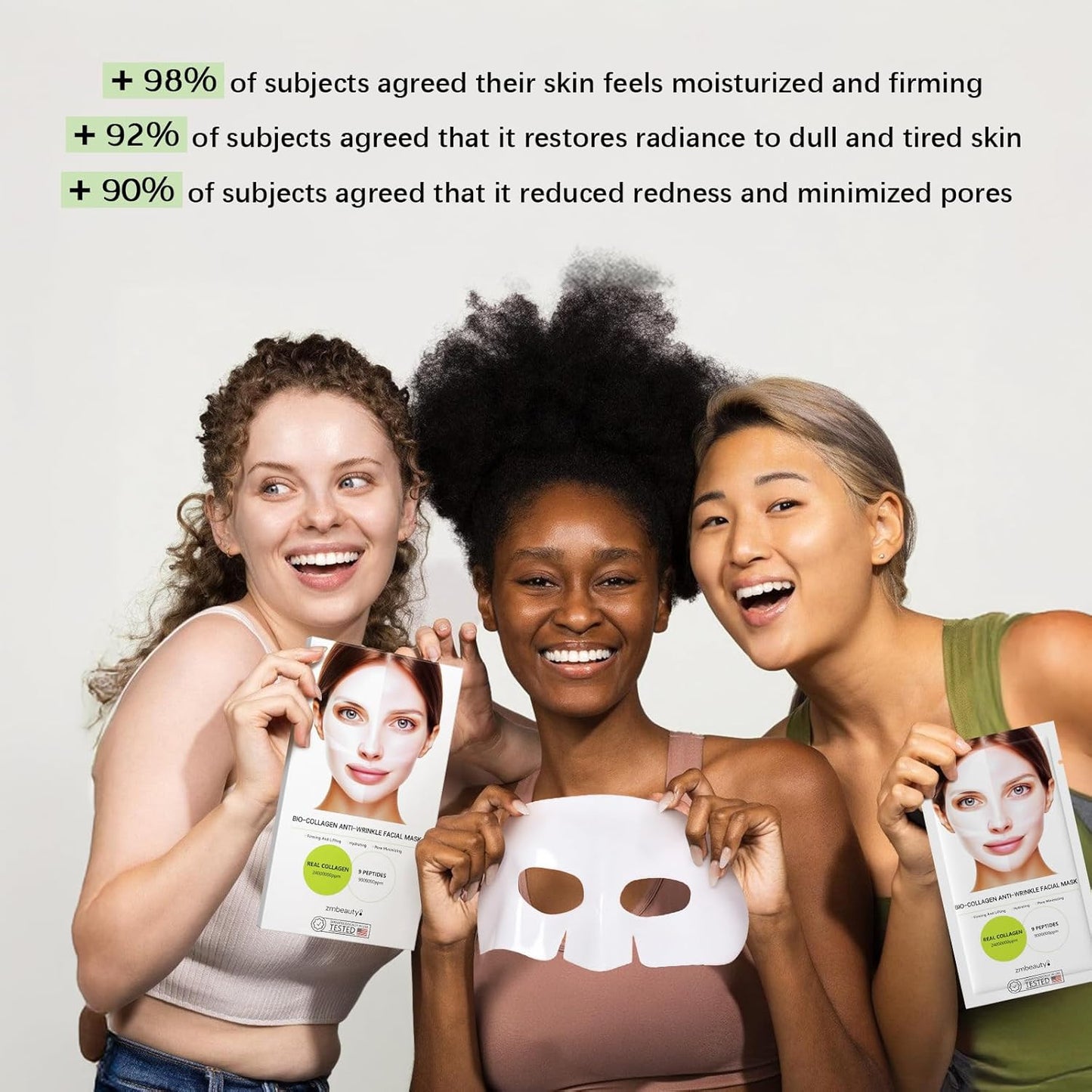 Collagen Face Mask — Anti-Wrinkle Overnight Sheet Mask with 9 Peptides