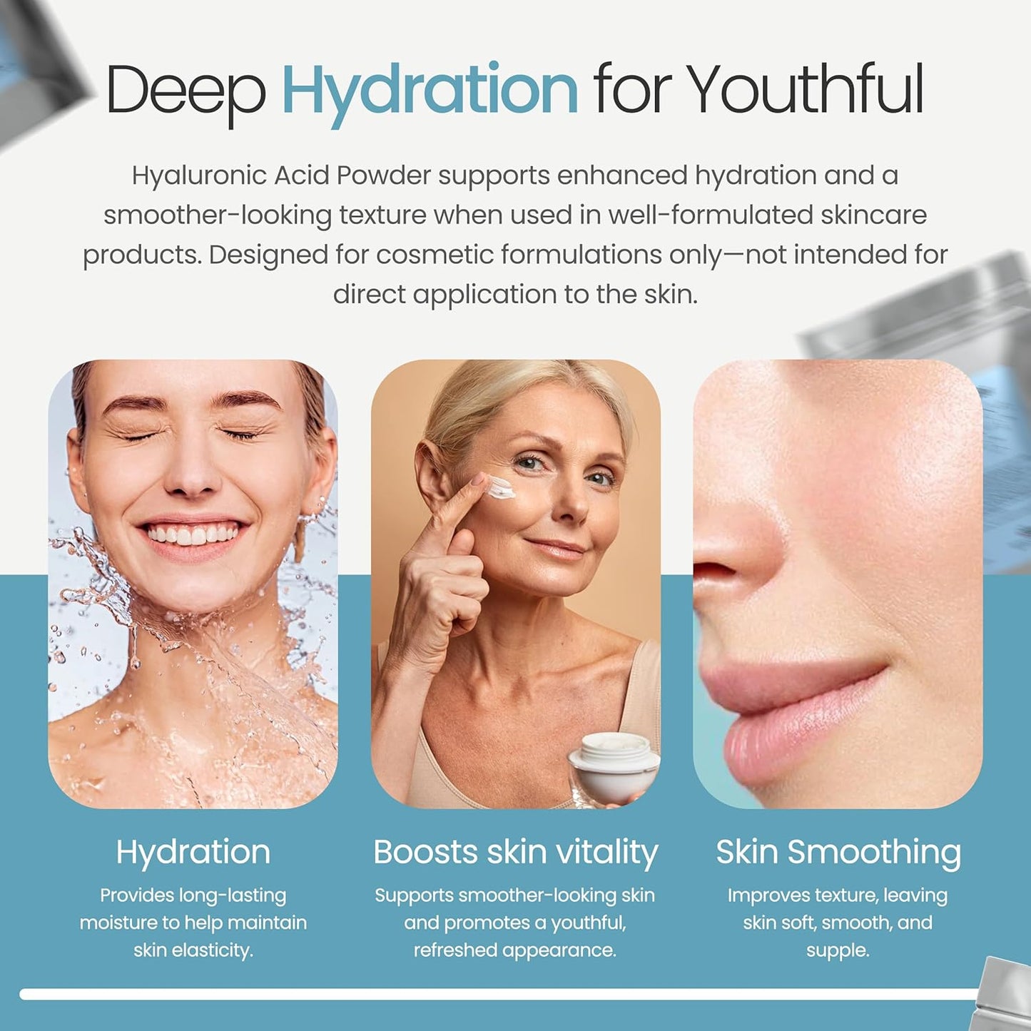 Pure Hyaluronic Acid Powder 15g — High Molecular Weight 1800 KDa+ Cosmetic Grade