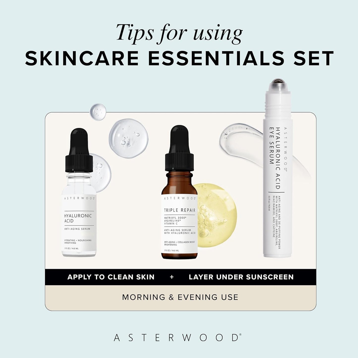 Skin Care Set — Hydrating & Anti-Aging with Hyaluronic Acid & Repair Serums