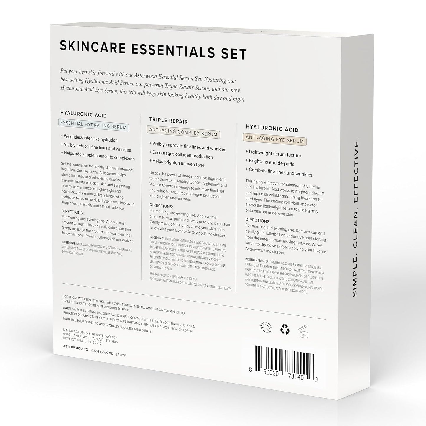 Skin Care Set — Hydrating & Anti-Aging with Hyaluronic Acid & Repair Serums