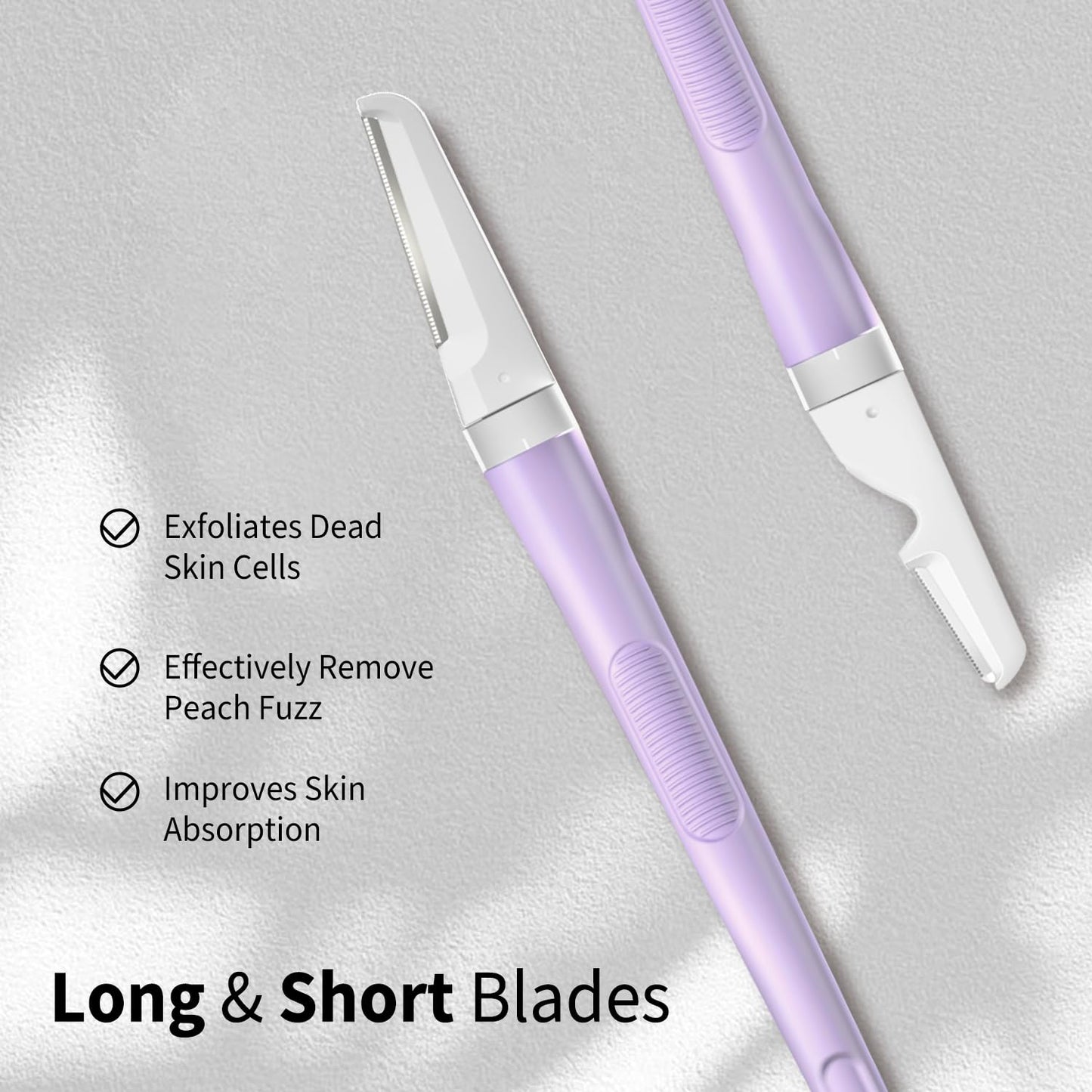 Dermaplane Razor for Women — Facial Hair Removal & Exfoliating Tool, 4 Blades