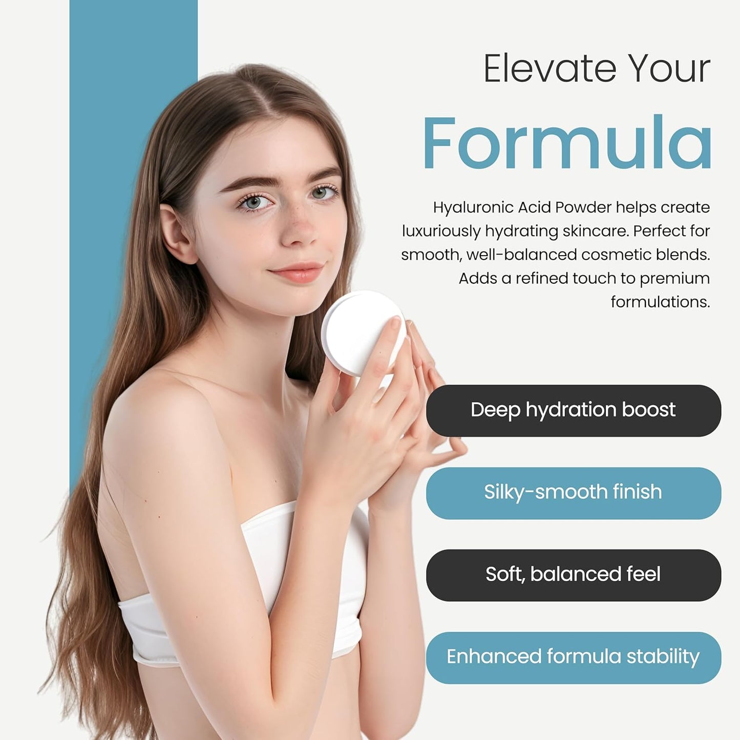 Pure Hyaluronic Acid Powder 15g — High Molecular Weight 1800 KDa+ Cosmetic Grade
