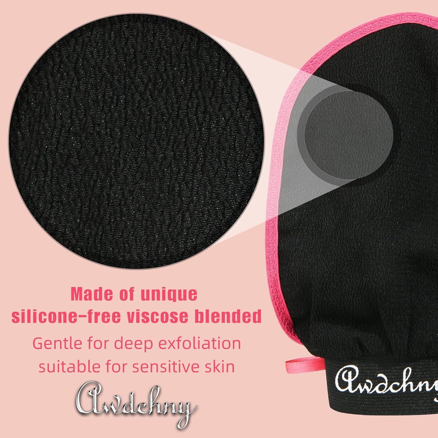 4 Pack Exfoliating Bath Gloves — Shower Scrubbing Mitts for Deep Cleaning