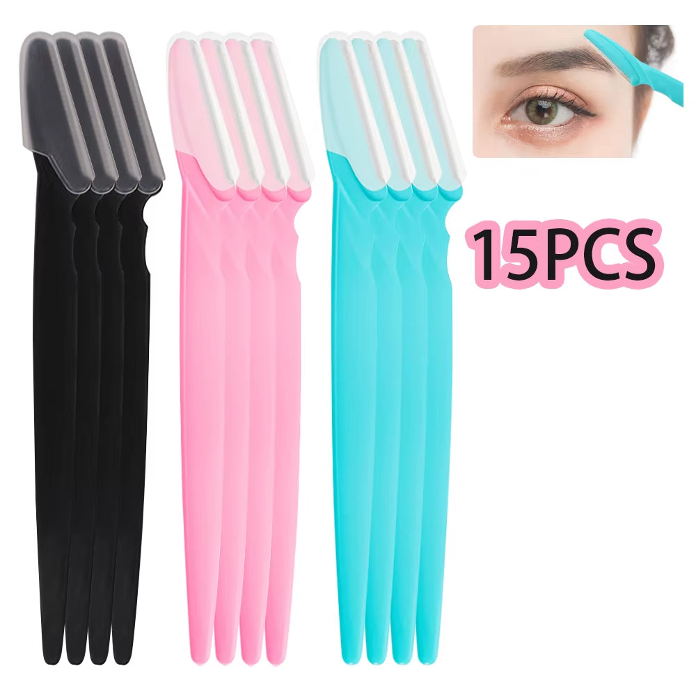 15pcs Eyebrow Razors for Women — Facial Shaving & Dermaplaning Tools