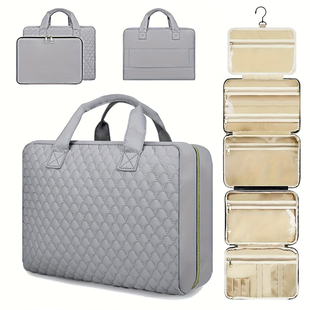 Zynerae 2-in-1 Large Cosmetic & Toiletry Bag – Travel Makeup Organizer (2PCS)