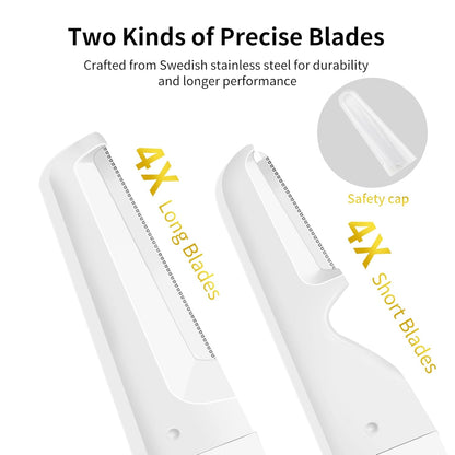 Dermaplane Razor for Women — Facial Hair Removal & Exfoliating Tool, 8 Blades