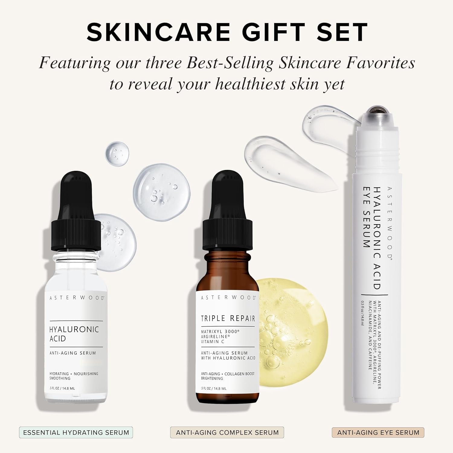 Skin Care Set — Hydrating & Anti-Aging with Hyaluronic Acid & Repair Serums
