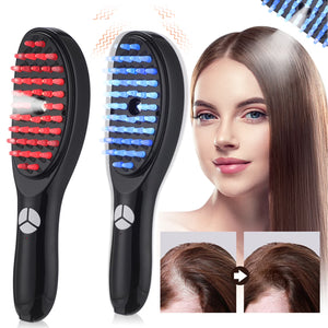 Electric Scalp Massager Brush — Red & Blue Light Therapy Comb for Hair Growth