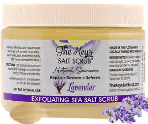 Sea Salt Body Scrub with Wooden Spoon — Exfoliating & Moisturizing, Lavender