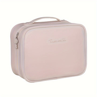 Zynerae Travel Makeup Bag – Spacious Faux Leather Organizer with Clear Compartments.