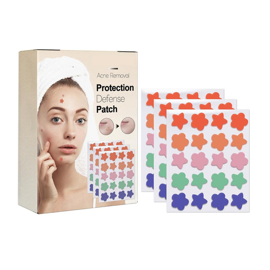 60 Pcs Hydrocolloid Pimple Patches with Tea Tree — Star & Flower Acne Stickers
