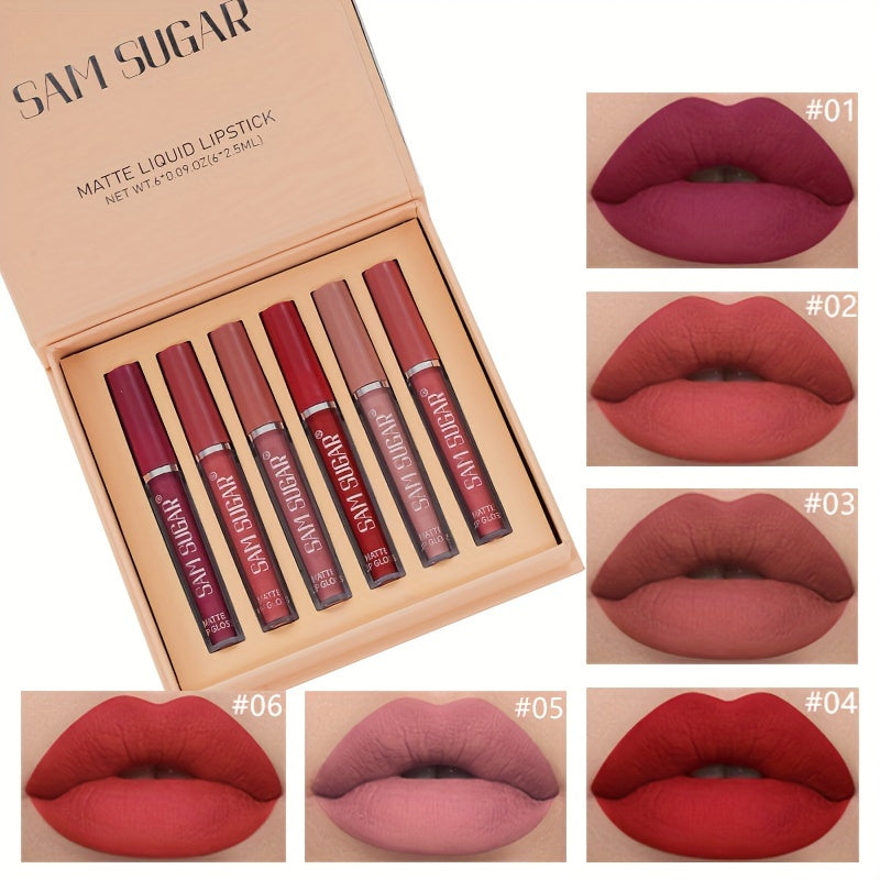Zynerae Matte Liquid Lipstick Set – 6 Waterproof Shades, Long-Lasting