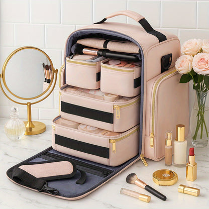 Zynerae 2-in-1 Large Cosmetic & Toiletry Bag – Travel Makeup Organizer (2PCS).