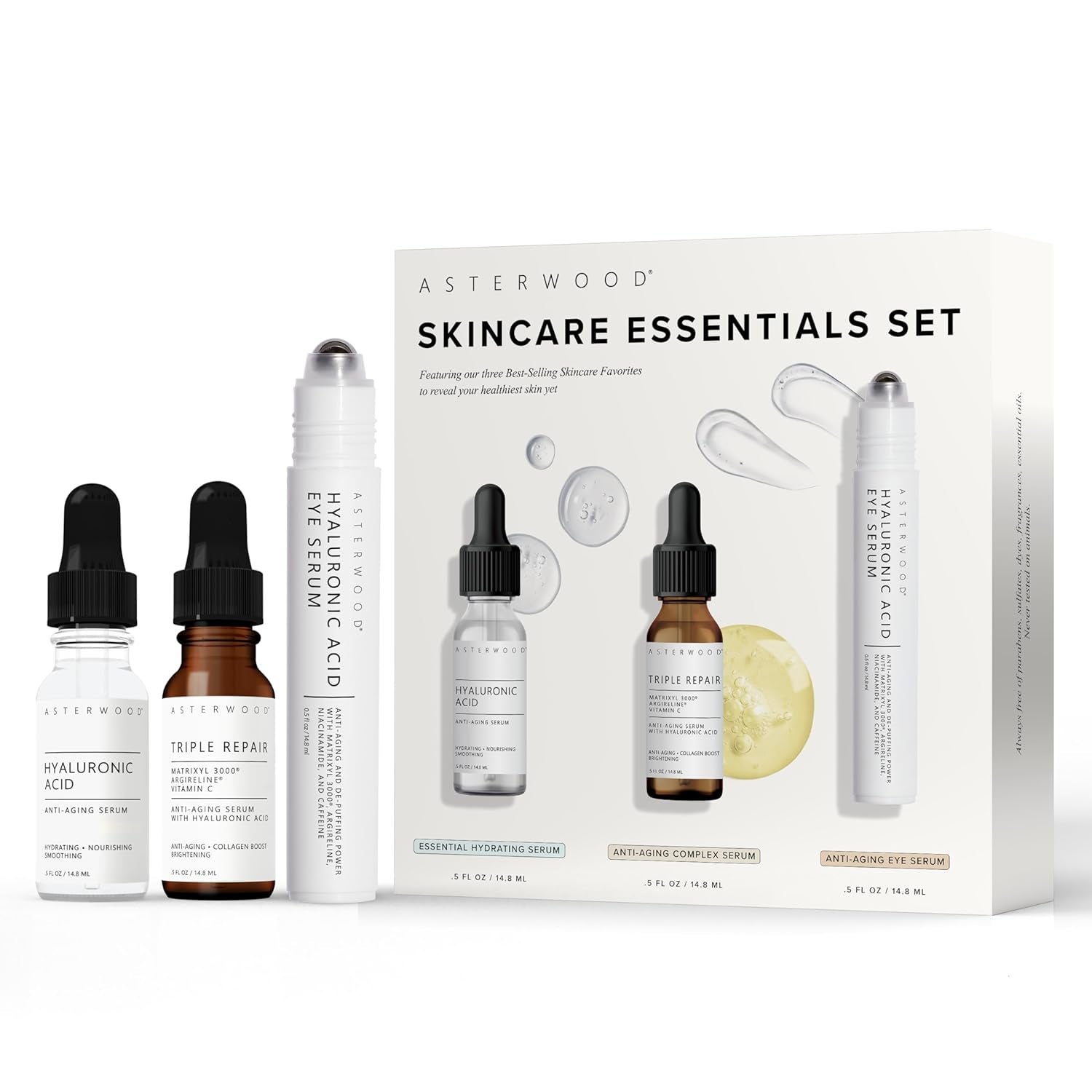 Skin Care Set — Hydrating & Anti-Aging with Hyaluronic Acid & Repair Serums