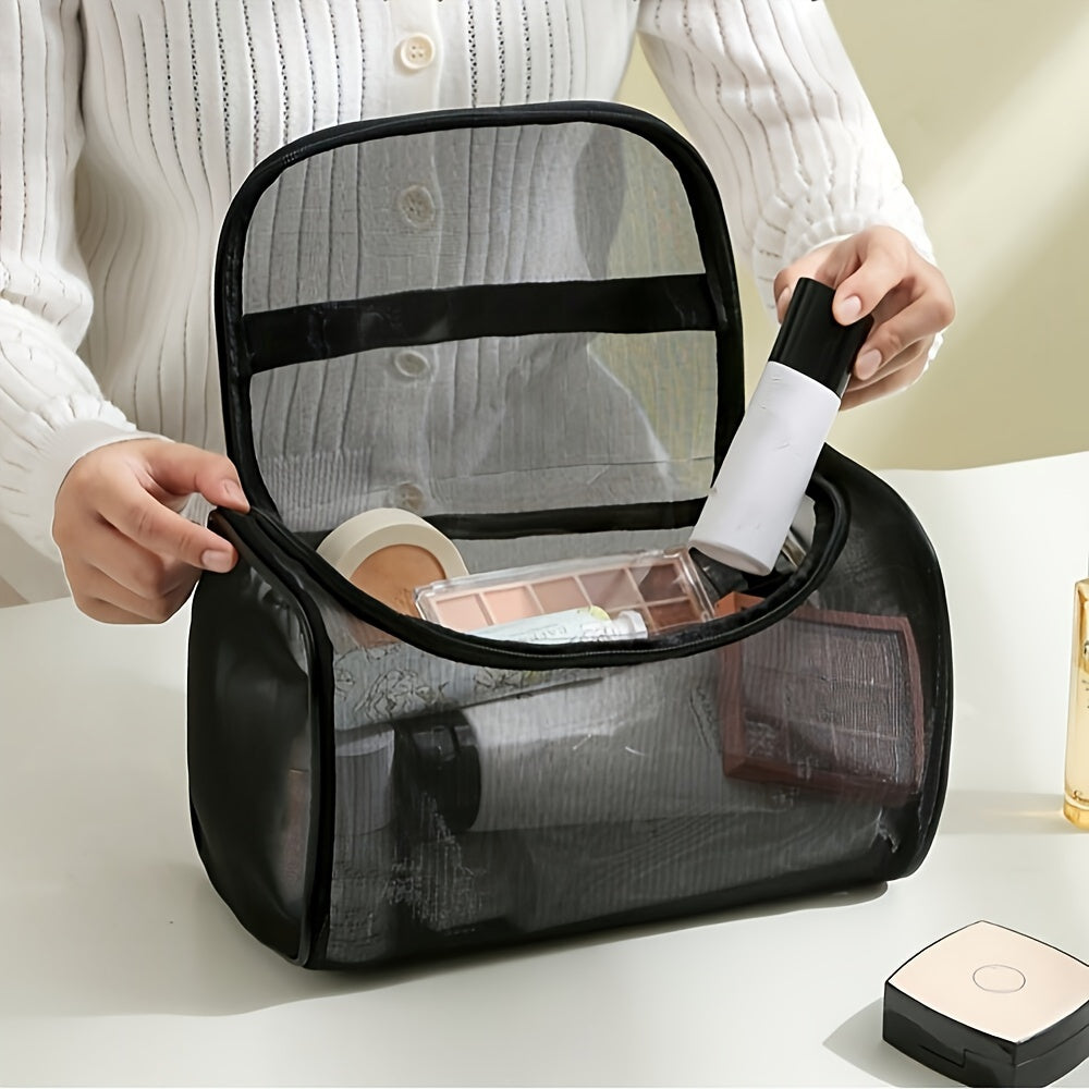 Zynerae Large Transparent Mesh Cosmetic Bag – Travel Makeup Organizer