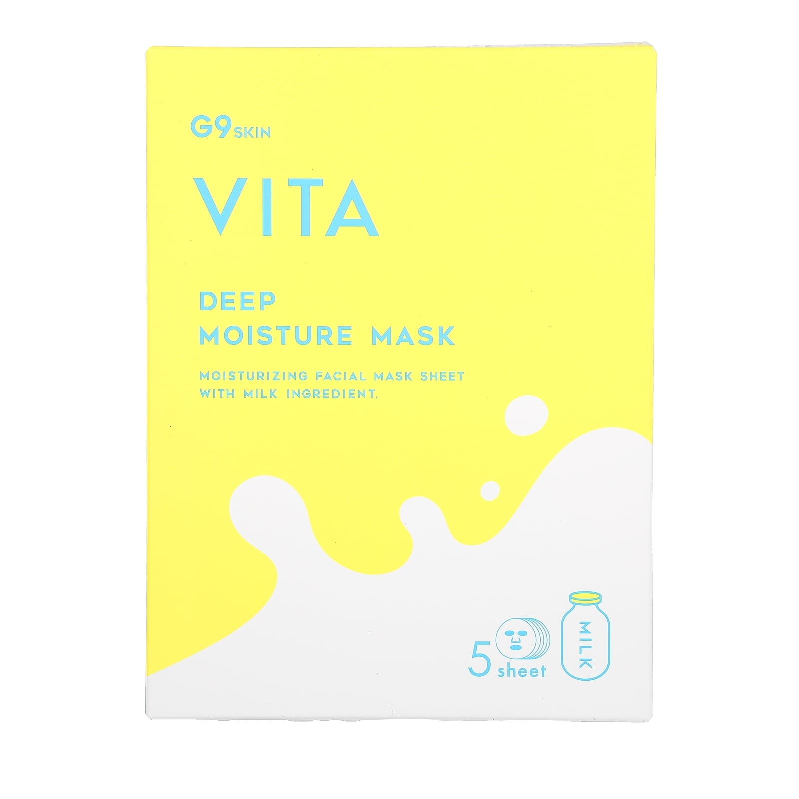 Vita, Deep Moisture Beauty Mask, Milk, 5 Sheets, 0.74 Fl Oz 