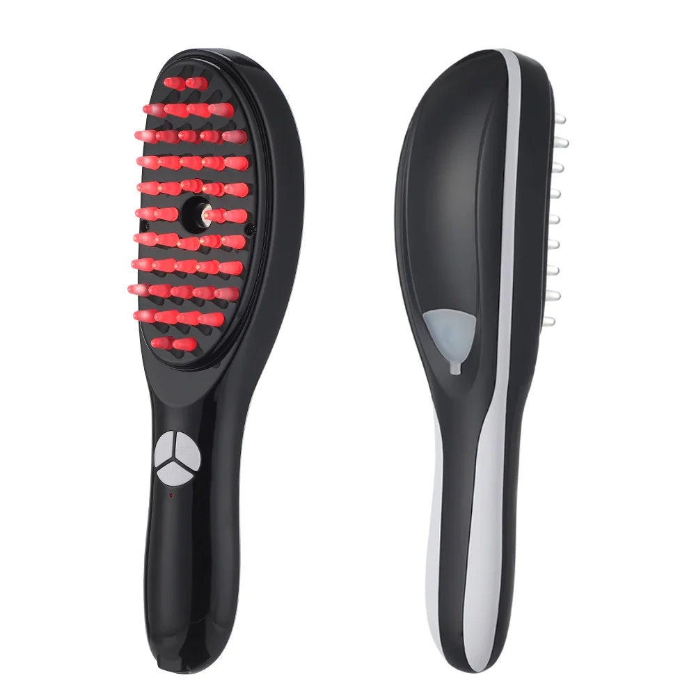Electric Scalp Massager Brush — Red & Blue Light Therapy Comb for Hair Growth