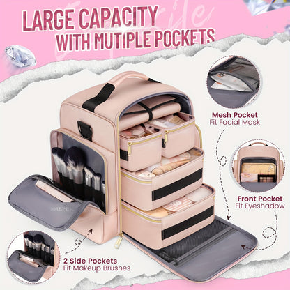 Zynerae 2-in-1 Large Cosmetic & Toiletry Bag – Travel Makeup Organizer (2PCS).