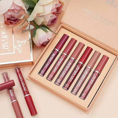 Zynerae Matte Liquid Lipstick Set – 6 Waterproof Shades, Long-Lasting.