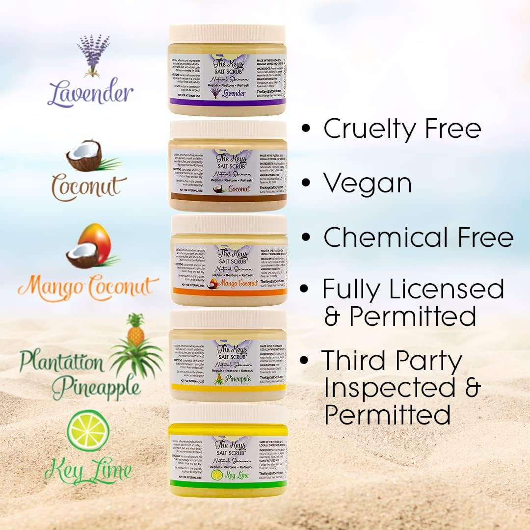 Sea Salt Body Scrub with Wooden Spoon — Exfoliating & Moisturizing, Lavender