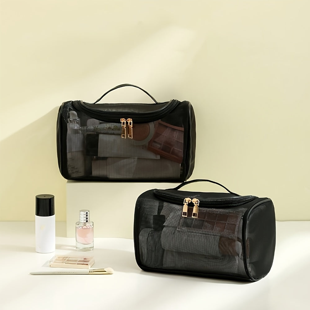Zynerae Large Transparent Mesh Cosmetic Bag – Travel Makeup Organizer