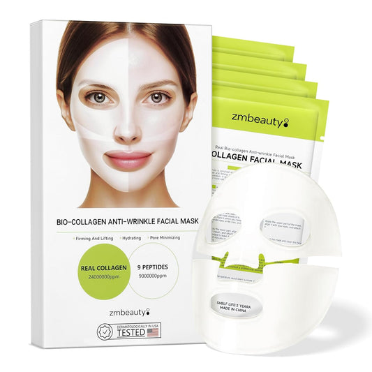 Collagen Face Mask — Anti-Wrinkle Overnight Sheet Mask with 9 Peptides 