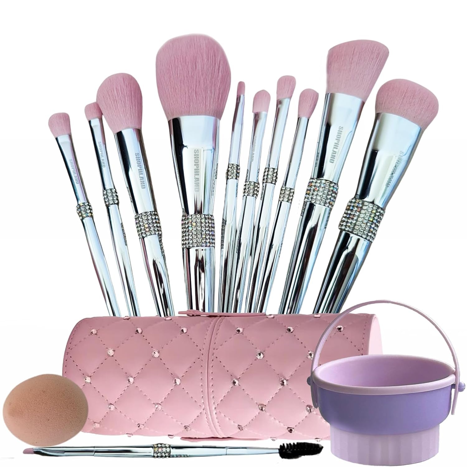 Makeup Brush Set Professional 11 Pieces with Case & Cleaning Mat Soft Vegan & Cruelty Free Bristles Liquid Powder Cream & Bronzer Includes Blender Blush & Eyeshadow Gift Ready