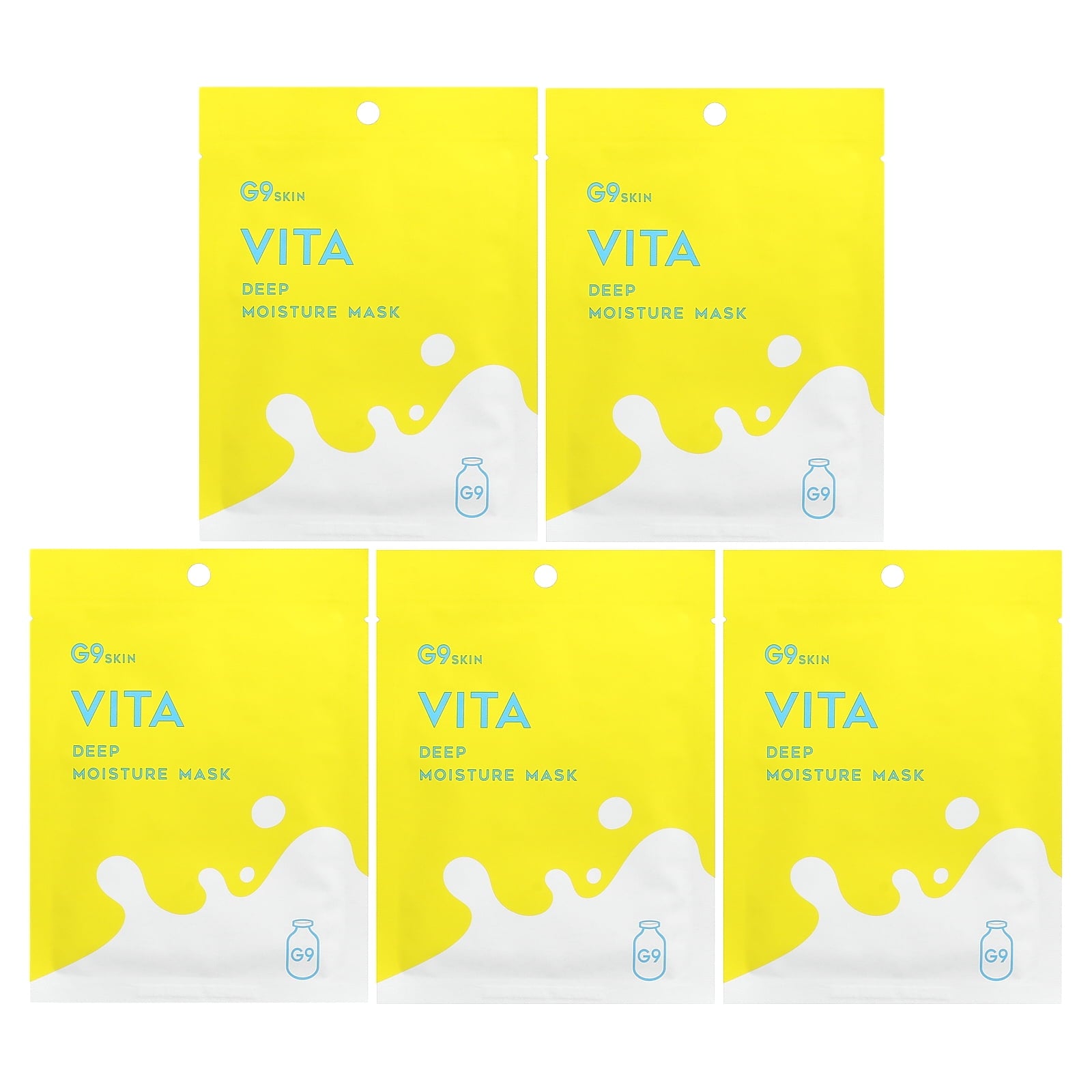 Vita, Deep Moisture Beauty Mask, Milk, 5 Sheets, 0.74 Fl Oz 