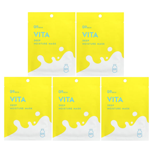 Vita, Deep Moisture Beauty Mask, Milk, 5 Sheets, 0.74 Fl Oz 
