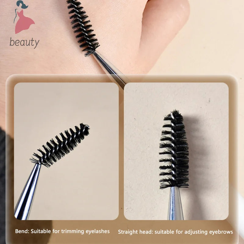 Zynerae Dual-Ended Eyebrow Brush — Angled & Spoolie with Protective Lid