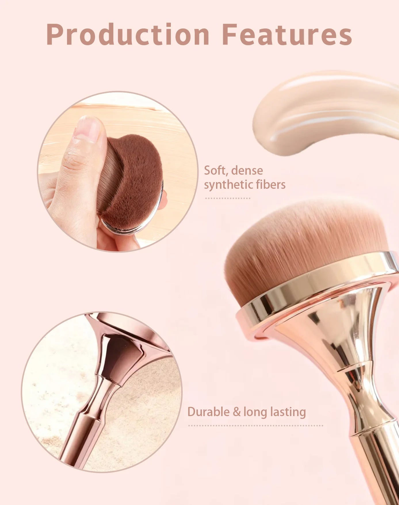 Zynerae Powder Blush & Blending Brush Set – Professional Makeup Tools with Bag